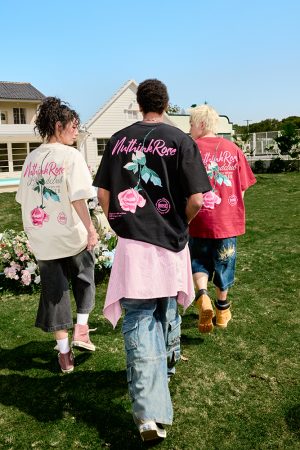 Rose Embroidery Heavyweight Short Sleeve T-Shirt - American Retro Loose Fit for Men and Women, 2025 Y2K Style