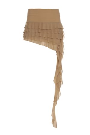 Ruffled Irregular Mesh Ribbon Half Skirt - Versatile Cake Skirt for Y2K and Korean Style Fashion