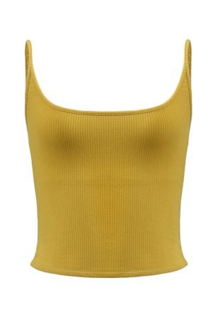 Sexy Ginger Yellow French Camisole with Chest Pads for Women - Elegant Lingerie Top for Night Out or Everyday Wear