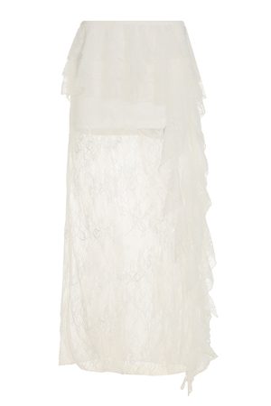 Sexy Lace Spliced Tulle Ruffle Ribbon Half Skirt - Niche Design Long Skirt for 90s and Y2K Fashion Lovers