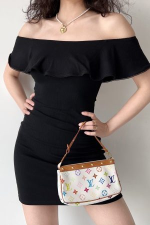 Sexy One-Shoulder Ruffled Black Bodycon Dress for Women - European American Style Short Skirt, Trendy Y2K Fashion