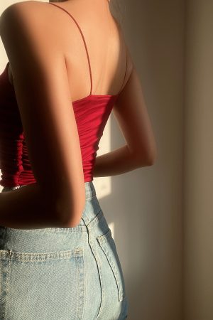 Sexy Strapless High-Waisted Camisole - Versatile Basic Solid Color Top for European and American Style Fashion