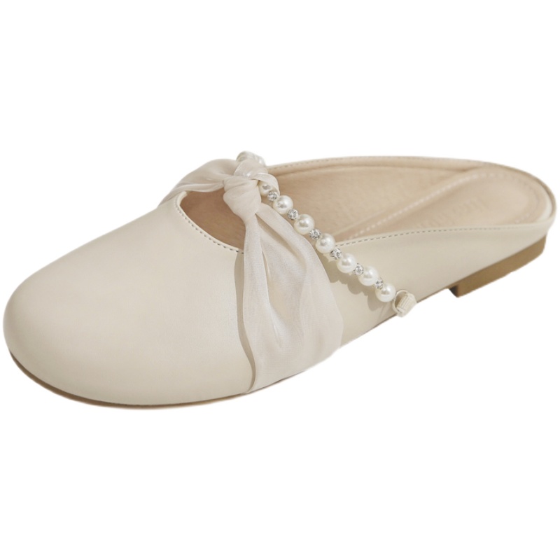 Sheepskin Closed-Toe Half Slippers for Women - 2025 Spring/Summer Lazy Fairy Style Flat Outdoor Footwear Sheepskin Closed-Toe Half Slippers for Women - 2025 Spring/Summer Lazy Fairy Style Flat Outdoor Footwear