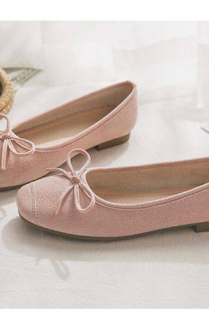 Sheepskin Evening Ballet Flats for Women, Shallow Mouth French Style Red Flats Perfect with Skirts, Elegant and Comfortable Footwear