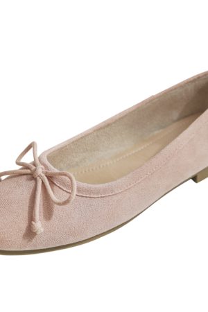 Sheepskin Evening Ballet Flats for Women, Shallow Mouth French Style Red Flats Perfect with Skirts, Elegant and Comfortable Footwear