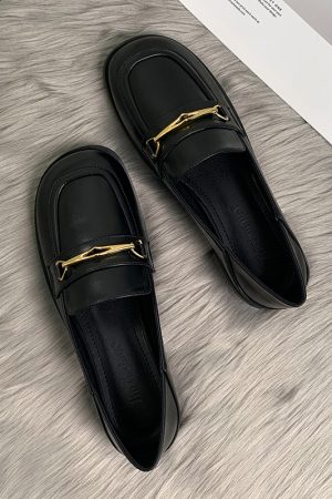 Sheepskin Flat Shoes for Women - 2025 Spring Autumn Evening Style - French Single Shoes for Skirts - Chic & Comfortable Fashion Footwear