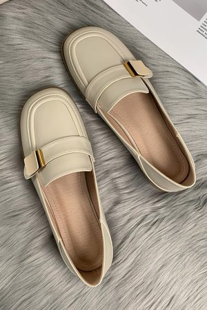 Sheepskin Flat Shoes for Women - 2025 Spring Autumn Evening Style - French Single Shoes for Skirts - Chic & Comfortable Fashion Footwear