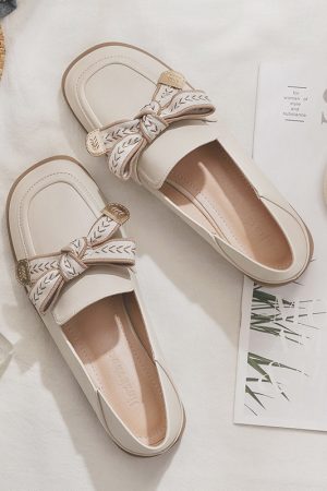 Sheepskin Flat Shoes for Women - 2025 Spring Autumn Evening Style - French Single Shoes for Skirts - Chic & Comfortable Fashion Footwear