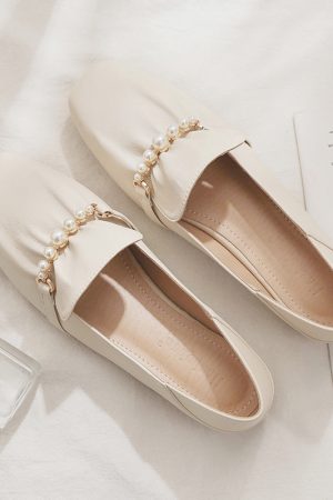 Sheepskin Gentle Evening Wind Style Skirt & Flat Fairy Shoes - Two-Way French Temperament for Spring & Autumn Fashion