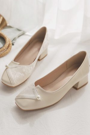 Sheepskin National Style Mary Jane Women's Shoes - Elegant Evening Flats for Skirts, French Fairy Qipao Inspired Design