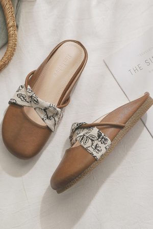 Sheepskin Open-Toe Slip-On Slippers for Women - Spring 2025 Stylish Outdoor Flats, Comfortable Summer Footwear