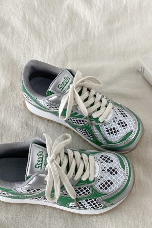 Silver Mesh Breathable Sports Shoes for Women - Lightweight Casual Dad Sneakers for Summer, Perfect for Small Feet