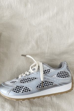 Silver Mesh Breathable Sports Shoes for Women - Lightweight Casual Dad Sneakers for Summer, Perfect for Small Feet