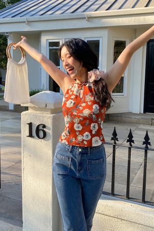 Sleeveless Vintage Cheongsam Dress with Button Print and Long Split, Chinese Style, Perfect for Y2K and Retro Fashion Enthusiasts