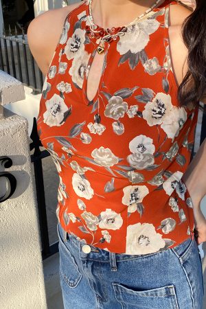 Sleeveless Vintage Cheongsam Dress with Button Print and Long Split, Chinese Style, Perfect for Y2K and Retro Fashion Enthusiasts