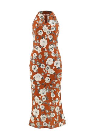 Sleeveless Vintage Cheongsam Dress with Button Print and Long Split, Chinese Style, Perfect for Y2K and Retro Fashion Enthusiasts