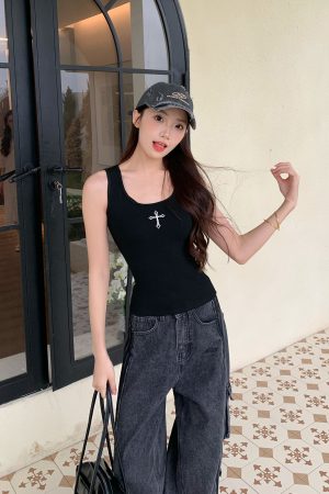 Slim Fit Cross Strap Tank Top for Women - American Style Sleeveless Sports Top - Summer Essential for Active Wear