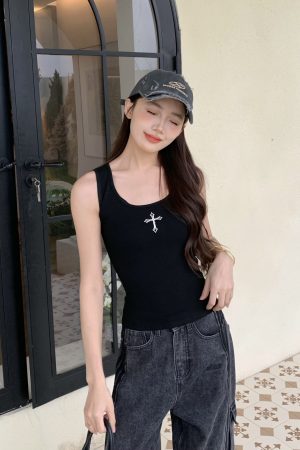 Slim Fit Cross Strap Tank Top for Women - American Style Sleeveless Sports Top - Summer Essential for Active Wear