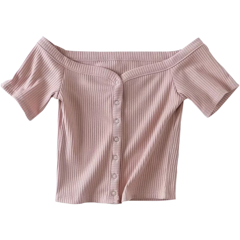 Slim Fit One-Shoulder Ribbed Crop Top T-Shirt for Women - European American Style, Short Sleeve, High Waist, Stretchy Fashion Top Slim Fit One-Shoulder Ribbed Crop Top T-Shirt for Women - European American Style, Short Sleeve, High Waist, Stretchy Fashion Top