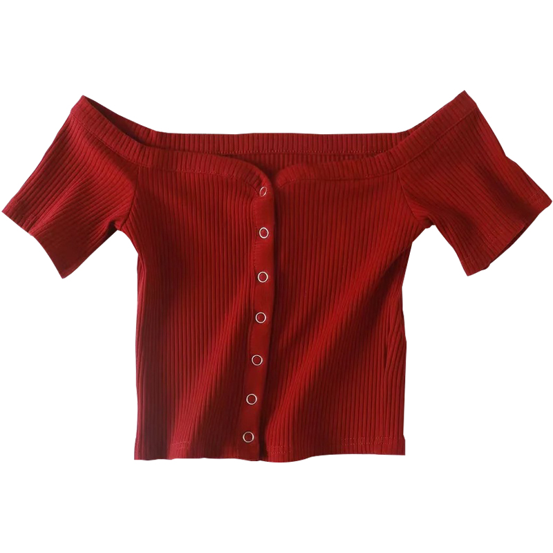 Slim Fit One-Shoulder Ribbed Crop Top T-Shirt for Women - European American Style, Short Sleeve, High Waist, Stretchy Fashion Top Slim Fit One-Shoulder Ribbed Crop Top T-Shirt for Women - European American Style, Short Sleeve, High Waist, Stretchy Fashion Top