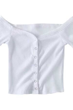 Slim Fit One-Shoulder Ribbed Crop Top T-Shirt for Women - European American Style, Short Sleeve, High Waist, Stretchy Fashion Top