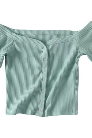 Slim Fit One-Shoulder Ribbed Crop Top T-Shirt for Women - European American Style, Short Sleeve, High Waist, Stretchy Fashion Top