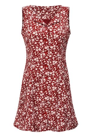 Slim Fit V-Neck Sleeveless Dress - Retro European & American Style, Women's Summer Short Skirt, Chic 90s Look