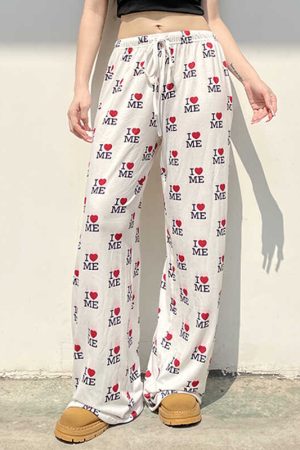 Slimming High Elastic Printed Wide-Leg Pants - Casual Versatile Floor-Length Trousers for Comfortable Lazy Style