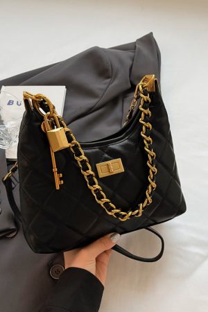 Small Diamond Quilted Chain Shoulder Bag - 2025 Autumn Minimalist Crossbody with Large Capacity, Versatile Square Design