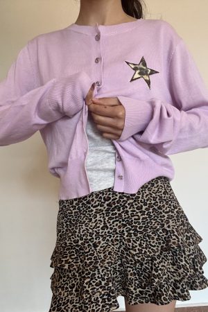 Solid Color Star Embroidery Short Cardigan - Versatile Sun Protection Layer for Spring - Trendy Lazy Style