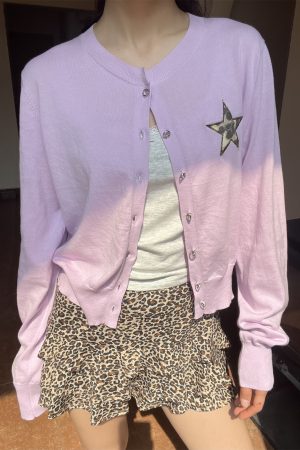 Solid Color Star Embroidery Short Cardigan for Spring | Versatile Sun Protection Layering Piece