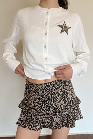 Solid Color Star Embroidery Short Cardigan for Spring | Versatile Sun Protection Layering Piece