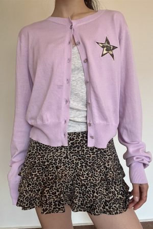 Solid Color Star Embroidery Short Cardigan for Spring | Versatile Sun Protection Layering Piece