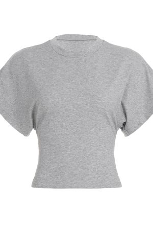 Solid Color Versatile Round Neck Pullover Short Sleeve T-Shirt for Women with Loose Waist Design - Slimming Fit, Casual Essential