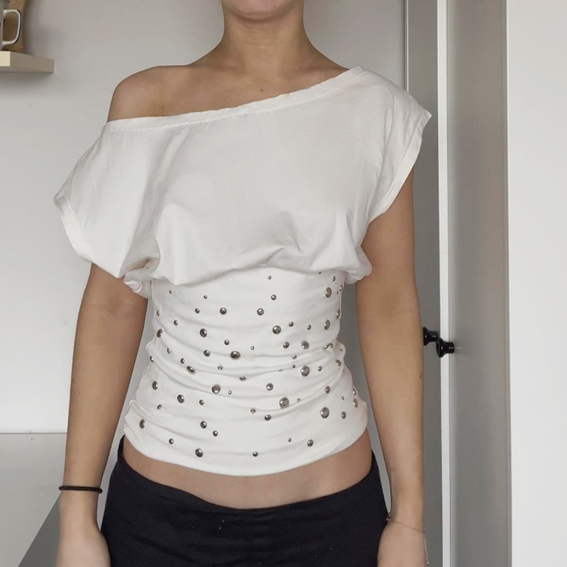 Solid Color Versatile Round Neck Pullover Short Sleeve T-Shirt for Women with Loose Waist Design - Slimming Fit, Casual Essential Solid Color Versatile Round Neck Pullover Short Sleeve T-Shirt for Women with Loose Waist Design - Slimming Fit, Casual Essential