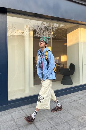 Spring 2025 American Style Tie Print Striped Hoodie Shirt for Men and Women, Loose Casual College Style Top