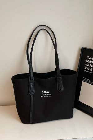 Spring 2025 Casual Large-Capacity Canvas Tote Bag for Women, Versatile Student Commuter Shoulder Bag