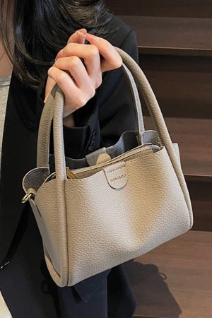 Spring 2025 High-End Versatile Tote Bucket Bag - Simple Casual Shoulder & Crossbody Bag for Work and Everyday Use