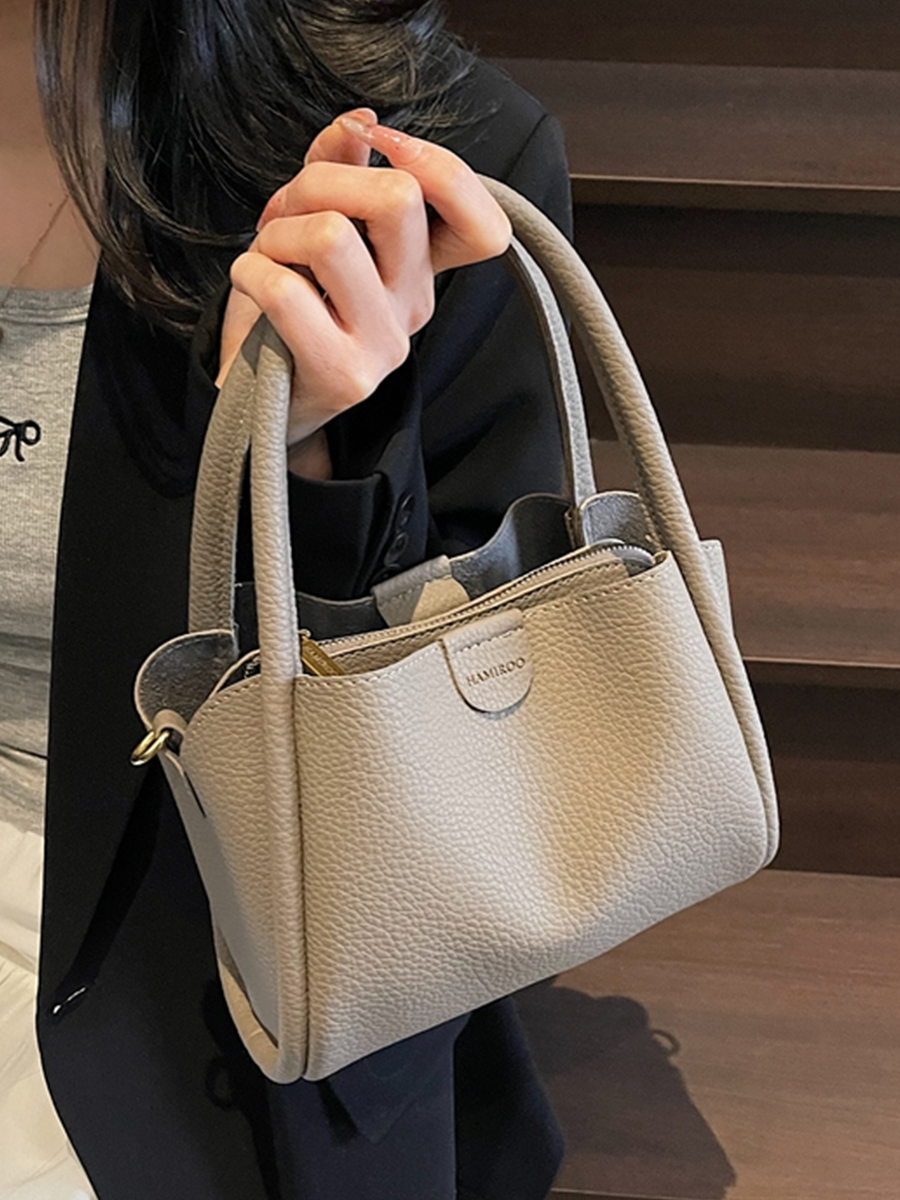 Spring 2025 High-End Versatile Tote Bucket Bag - Simple Casual Shoulder & Crossbody Bag for Work and Everyday Use Spring 2025 High-End Versatile Tote Bucket Bag - Simple Casual Shoulder & Crossbody Bag for Work and Everyday Use