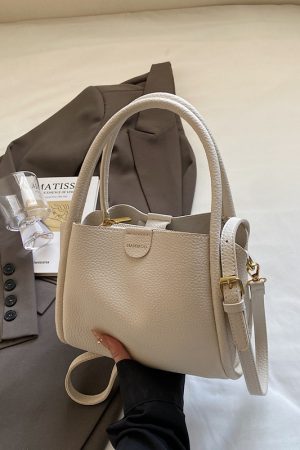 Spring 2025 High-End Versatile Tote Bucket Bag - Simple Casual Shoulder & Crossbody Bag for Work and Everyday Use