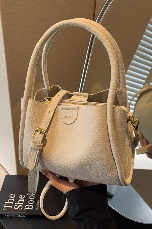 Spring 2025 High-End Versatile Tote Bucket Bag - Simple Casual Shoulder & Crossbody Bag for Work and Everyday Use