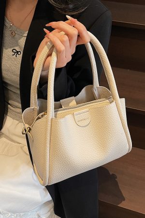 Spring 2025 High-End Versatile Tote Bucket Bag - Simple Casual Shoulder & Crossbody Bag for Work and Everyday Use