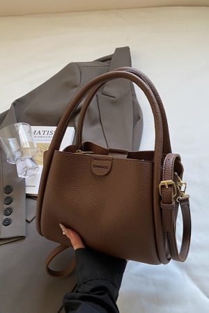 Spring 2025 High-End Versatile Tote Bucket Bag - Simple Casual Shoulder & Crossbody Bag for Work and Everyday Use