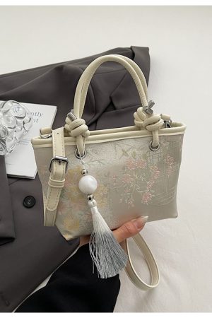 Spring 2025 National Style Handheld Water Bucket Bag - Embroidered Versatile Shoulder & Crossbody Bag