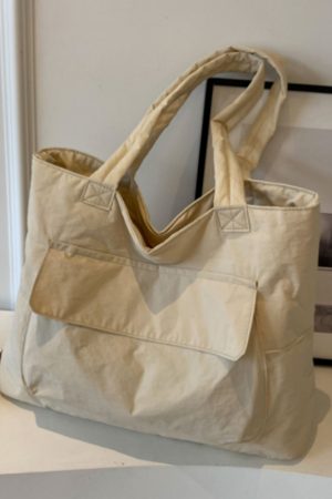 Spring Large Capacity Canvas Tote Bag for Women, Casual Minimalist Commuting Shoulder Bag, Versatile Student Book Bag