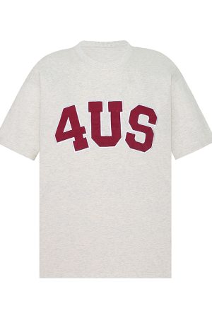 Spring Summer Patch Embroidered Suede Logo Loose Basic Couple T-Shirt - Trendy Short Sleeve Top for Casual Style