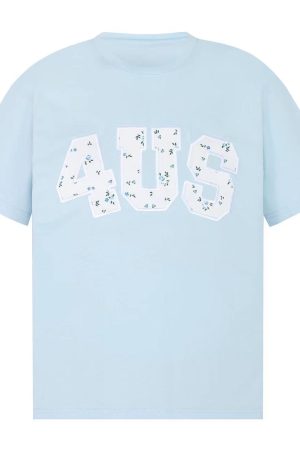 Spring Summer Patchwork Embroidered Floral Couple Loose Fit T-Shirt - Trendy National Style Short Sleeve Top