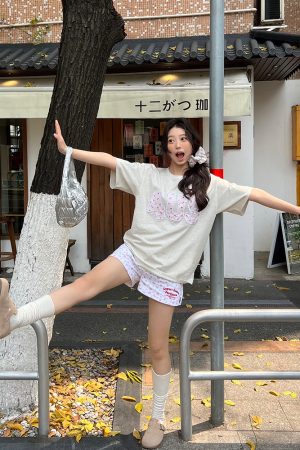 Spring Summer Patchwork Embroidered Floral Couple Loose Fit T-Shirt - Trendy National Style Short Sleeve Top