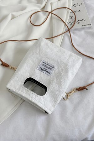 Spring/Summer 2025 Women's Paper Bag Handbag - Portable Phone Crossbody Shoulder Bag in Trendy Design