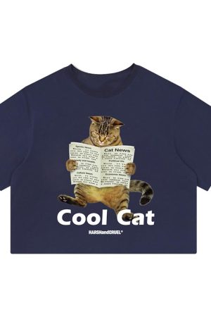 Stylish Cool 'Little Raccoon' Graphic T-shirt - Pure Cotton Short Sleeve - Trendy Casual Wear